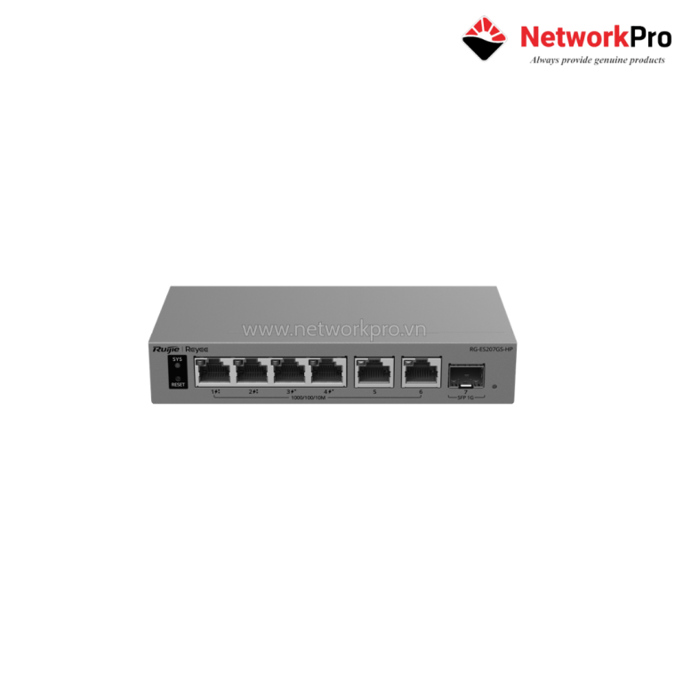 Ruijie RG-ES207GS-HP Switch PoE Camera chính hãng – PoE Budget 120W
